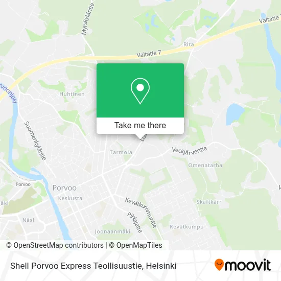 Shell Porvoo Express Teollisuustie map