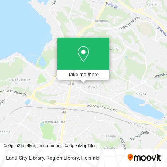 Lahti City Library, Region Library map