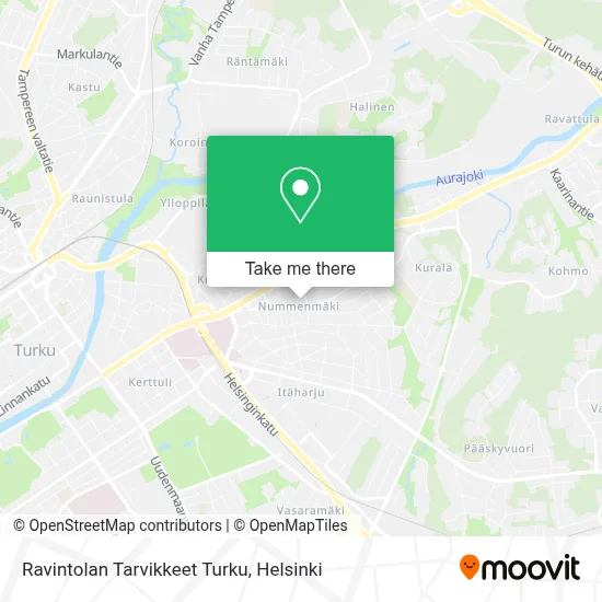 Ravintolan Tarvikkeet Turku map