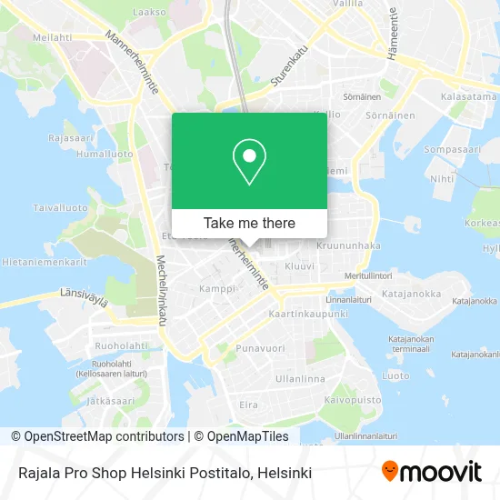 Rajala Pro Shop Helsinki Postitalo map