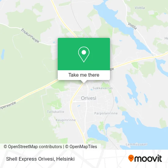 Shell Express Orivesi map