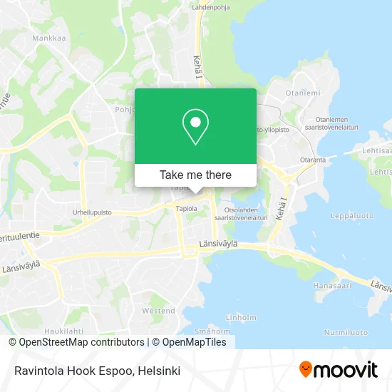Ravintola Hook Espoo map
