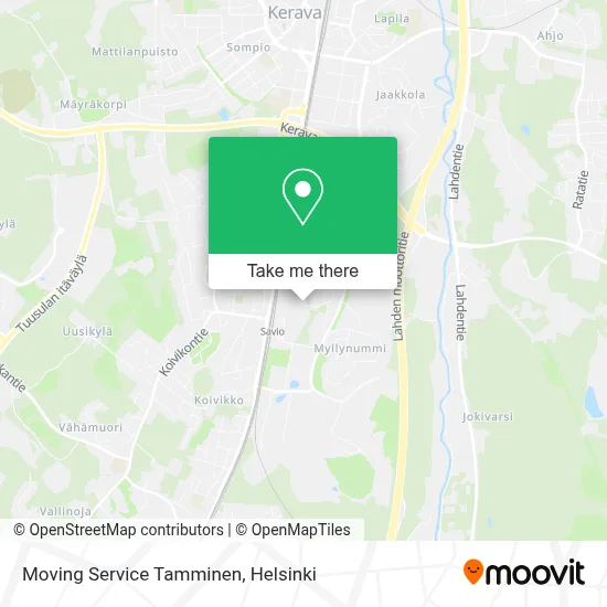 Moving Service Tamminen map