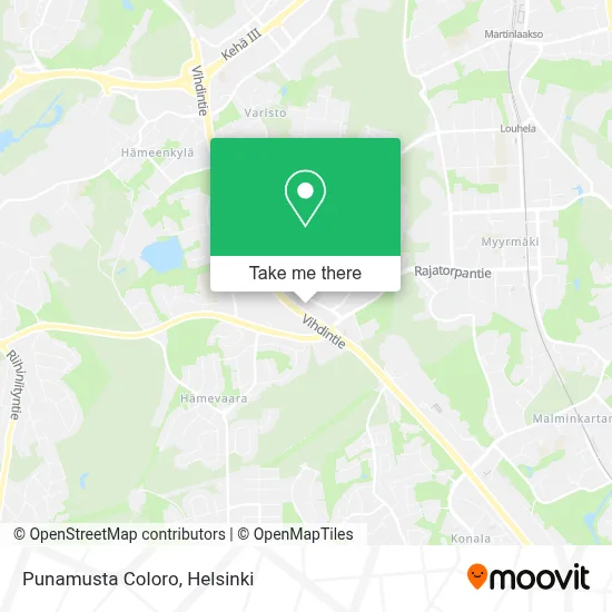 Punamusta Coloro map