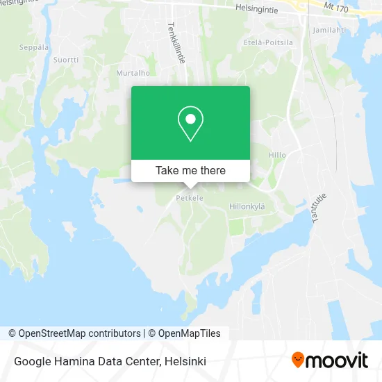 Google Hamina Data Center map