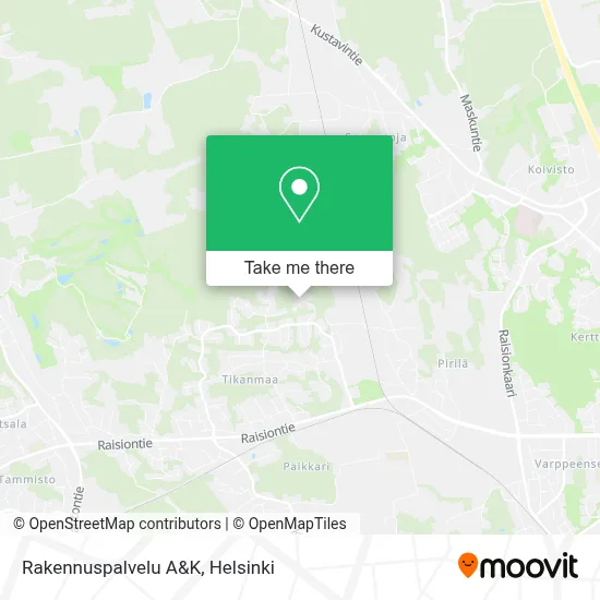 Rakennuspalvelu A&K map