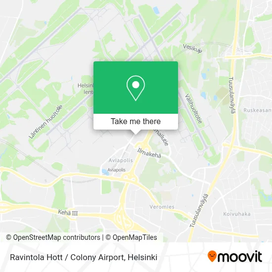Ravintola Hott / Colony Airport map