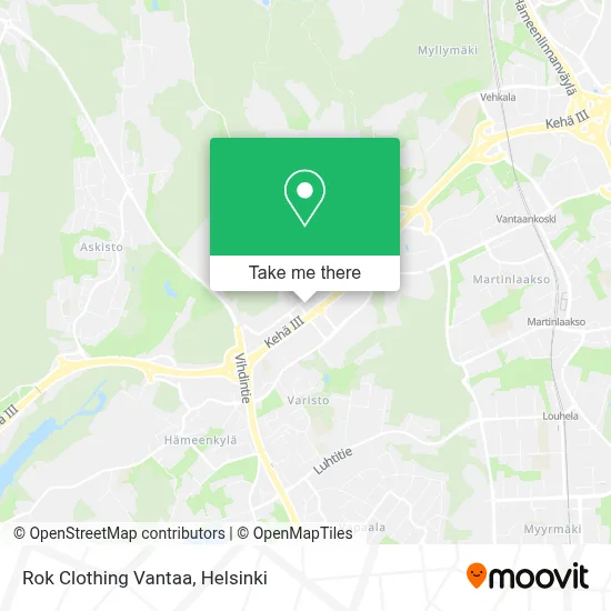Rok Clothing Vantaa map