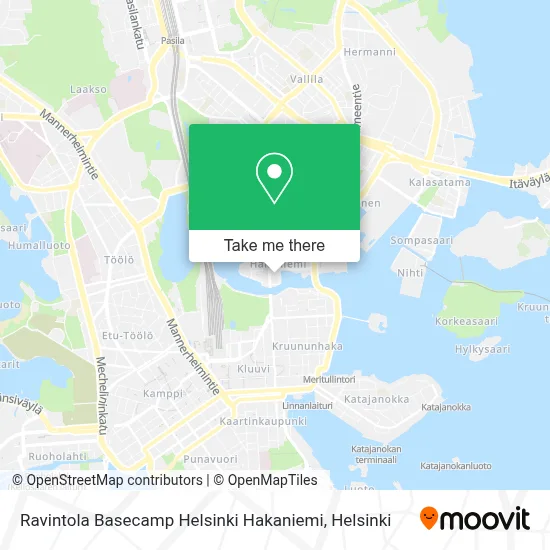 Ravintola Basecamp Helsinki Hakaniemi map