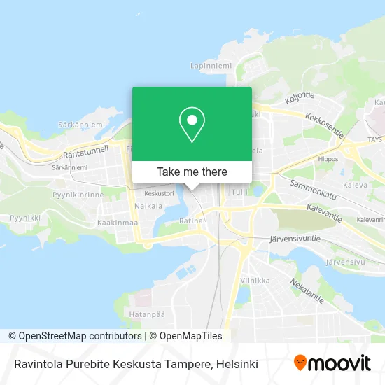 Ravintola Purebite Keskusta Tampere map