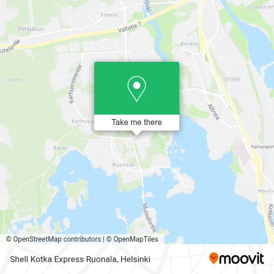 Shell Kotka Express Ruonala map