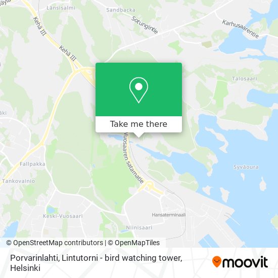 Porvarinlahti, Lintutorni - bird watching tower map