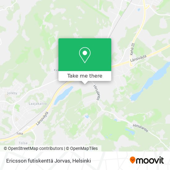 Ericsson futiskenttä Jorvas map