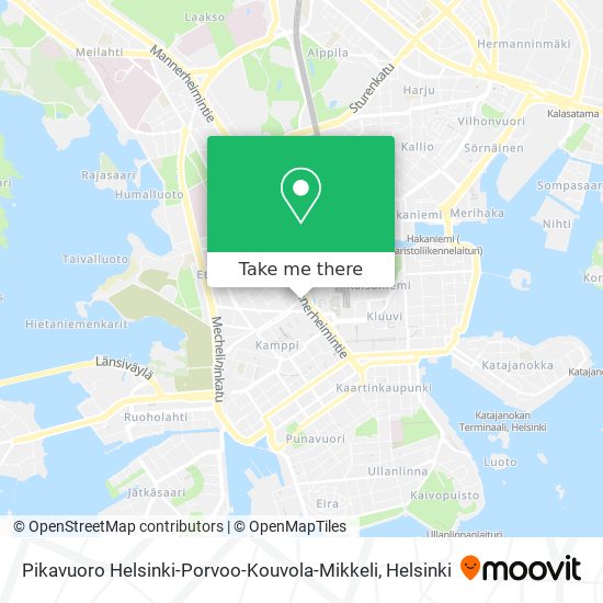 Pikavuoro Helsinki-Porvoo-Kouvola-Mikkeli map