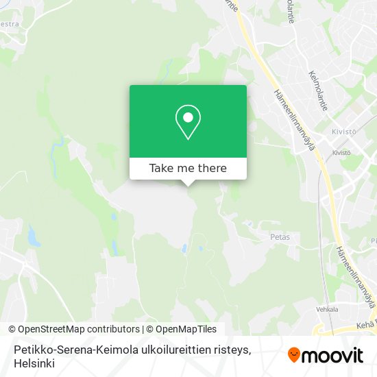 Petikko-Serena-Keimola ulkoilureittien risteys map