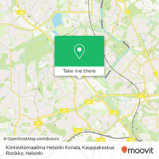 Kiinteistömaailma Helsinki Konala, Kauppakeskus Ristikko map
