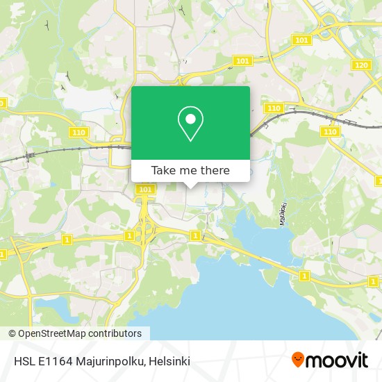 HSL E1164 Majurinpolku map