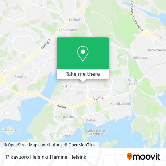 Pikavuoro Helsinki-Hamina map
