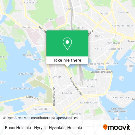 Bussi Helsinki - Hyrylä - Hyvinkää map