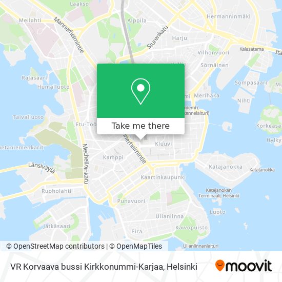 VR Korvaava bussi Kirkkonummi-Karjaa map