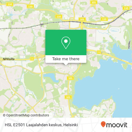 HSL E2501 Laajalahden keskus map