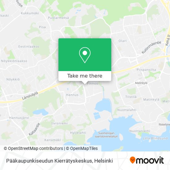 How to get to Pääkaupunkiseudun Kierrätyskeskus in Espoo by Bus or Metro?