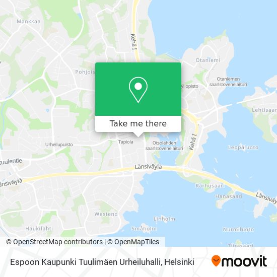 Espoon Kaupunki Tuulimäen Urheiluhalli map