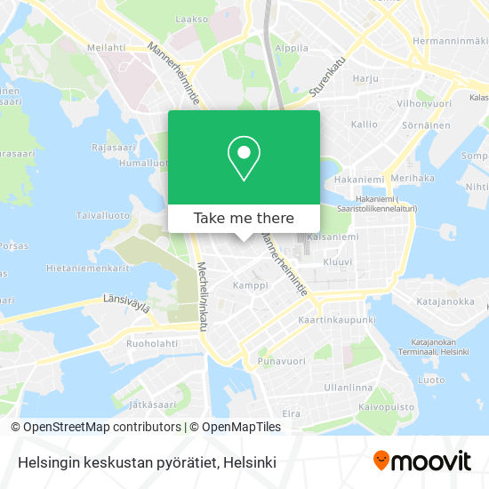 Helsingin keskustan pyörätiet map