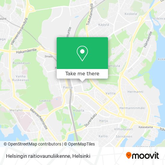 Helsingin raitiovaunuliikenne map