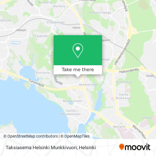 Taksiasema Helsinki Munkkivuori map
