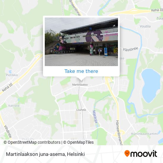 How to get to Martinlaakson juna-asema in Vantaa by Bus, Train or Tram?