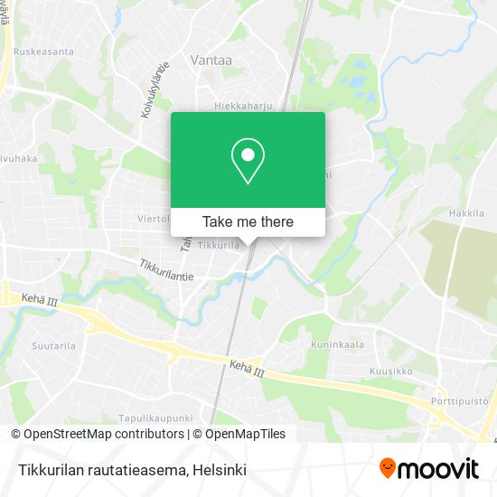 How to get to Tikkurilan rautatieasema in Vantaa by Bus or Train?