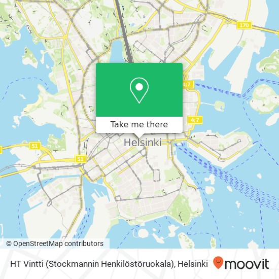 HT Vintti (Stockmannin Henkilöstöruokala) map