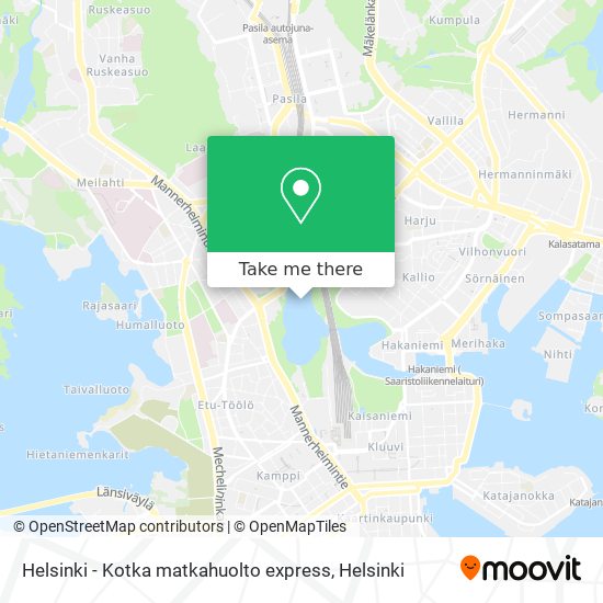 Helsinki - Kotka matkahuolto express map