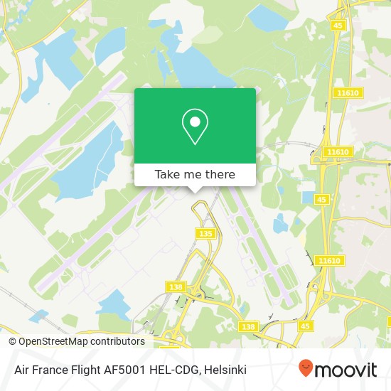 Air France Flight AF5001 HEL-CDG map