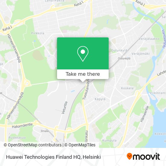 Huawei Technologies Finland HQ map