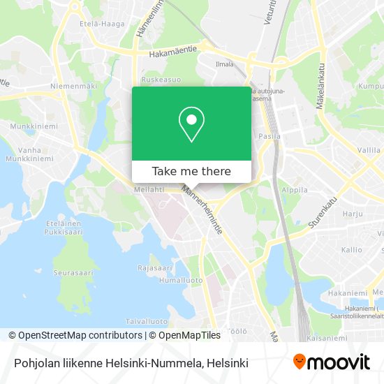 Pohjolan liikenne Helsinki-Nummela map