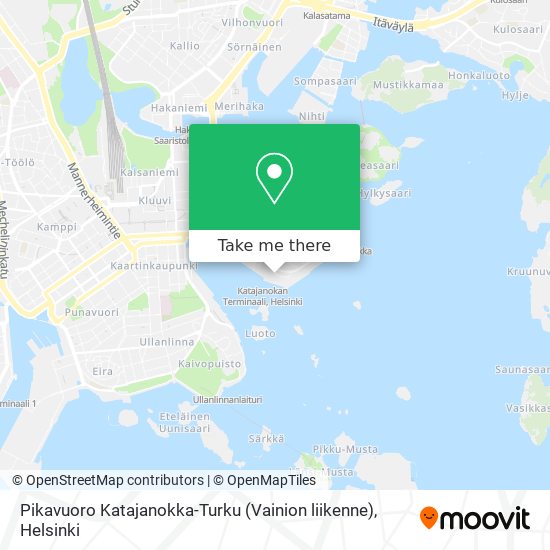 Pikavuoro Katajanokka-Turku (Vainion liikenne) map