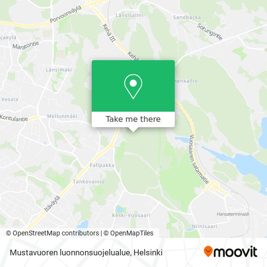 Mustavuoren luonnonsuojelualue map