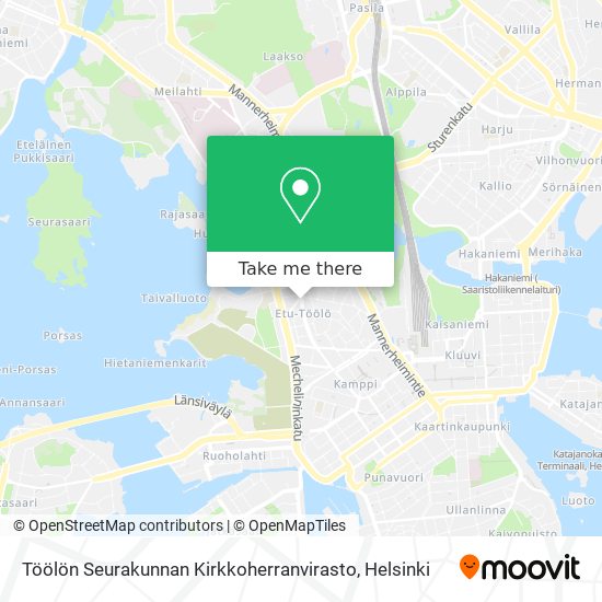 Töölön Seurakunnan Kirkkoherranvirasto map