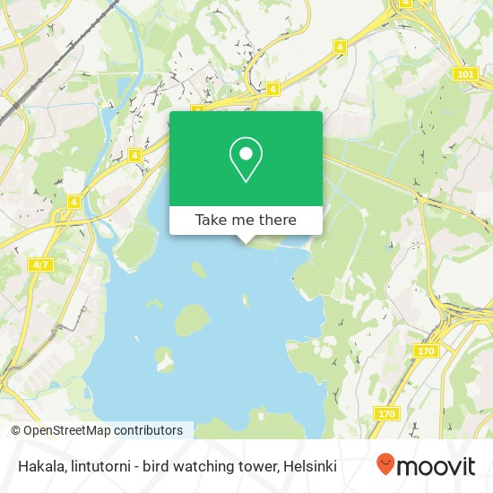 Hakala, lintutorni - bird watching tower map