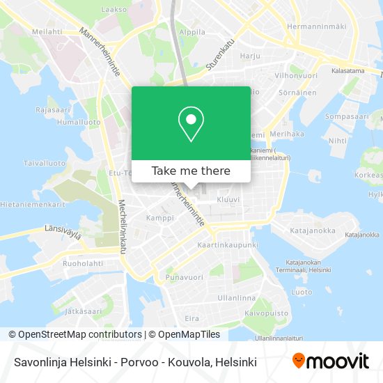 Savonlinja Helsinki - Porvoo - Kouvola map