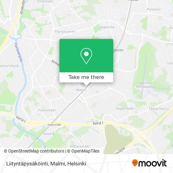 Liityntäpysäköinti, Malmi map