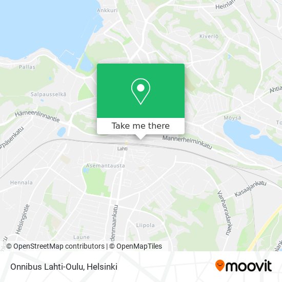 Onnibus Lahti-Oulu map