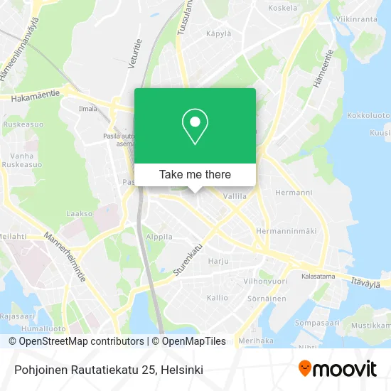 Pohjoinen Rautatiekatu 25 map