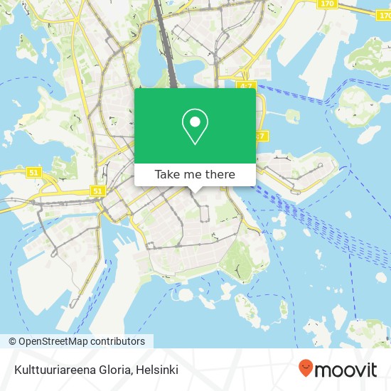 Kulttuuriareena Gloria map