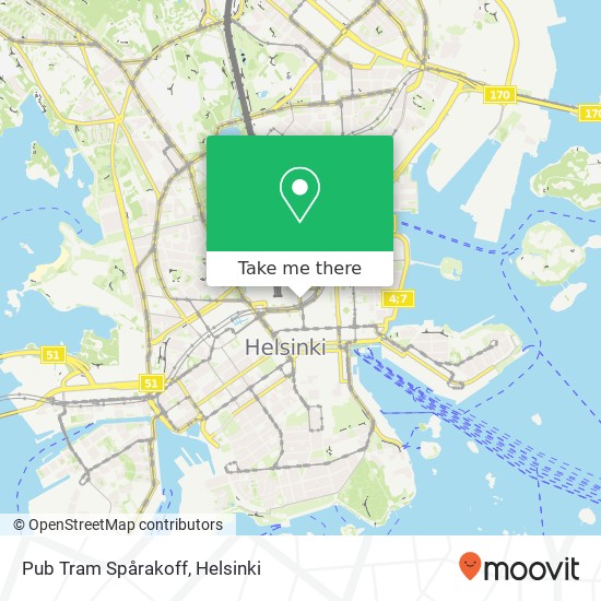 Pub Tram Spårakoff map