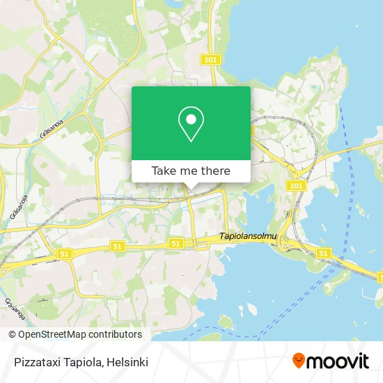 Pizzataxi Tapiola map
