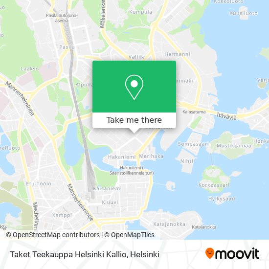 Taket Teekauppa Helsinki Kallio map