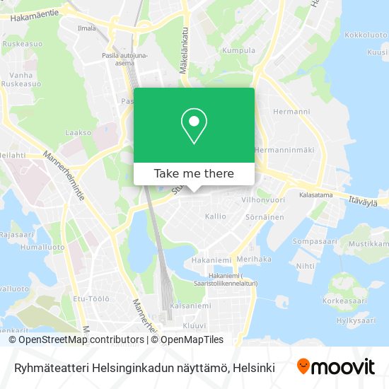 Ryhmäteatteri Helsinginkadun näyttämö map